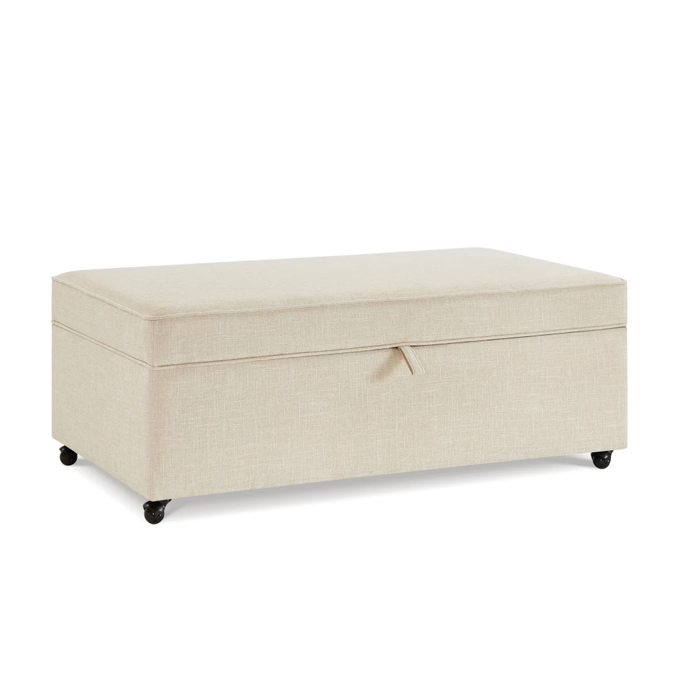 Modern Comfortable Large Ottoman with Storage Wheels