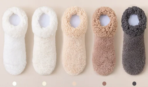 Gemütliche, mit Fleece gefütterte Bodensocken für Damen, rutschfeste Greifersohlen, Plüsch-Innenseite für Wärme, bequeme, sichere Winter-Bodensocken – Detail 15