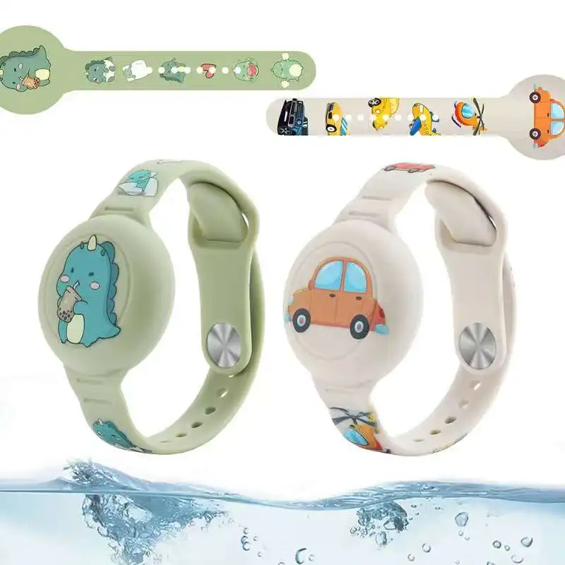 For Apple Airtag Holder Children Bracelet Airtags Case Straps Kids Cute Cartoon Watchband GPS Tracker Waterproof Silicone Holder
