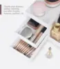 Cosmetic Display Case Desk Storage Box with Clear Drawers Large Capacity Makeup Brush Organizer For Bathroom Desktop 6