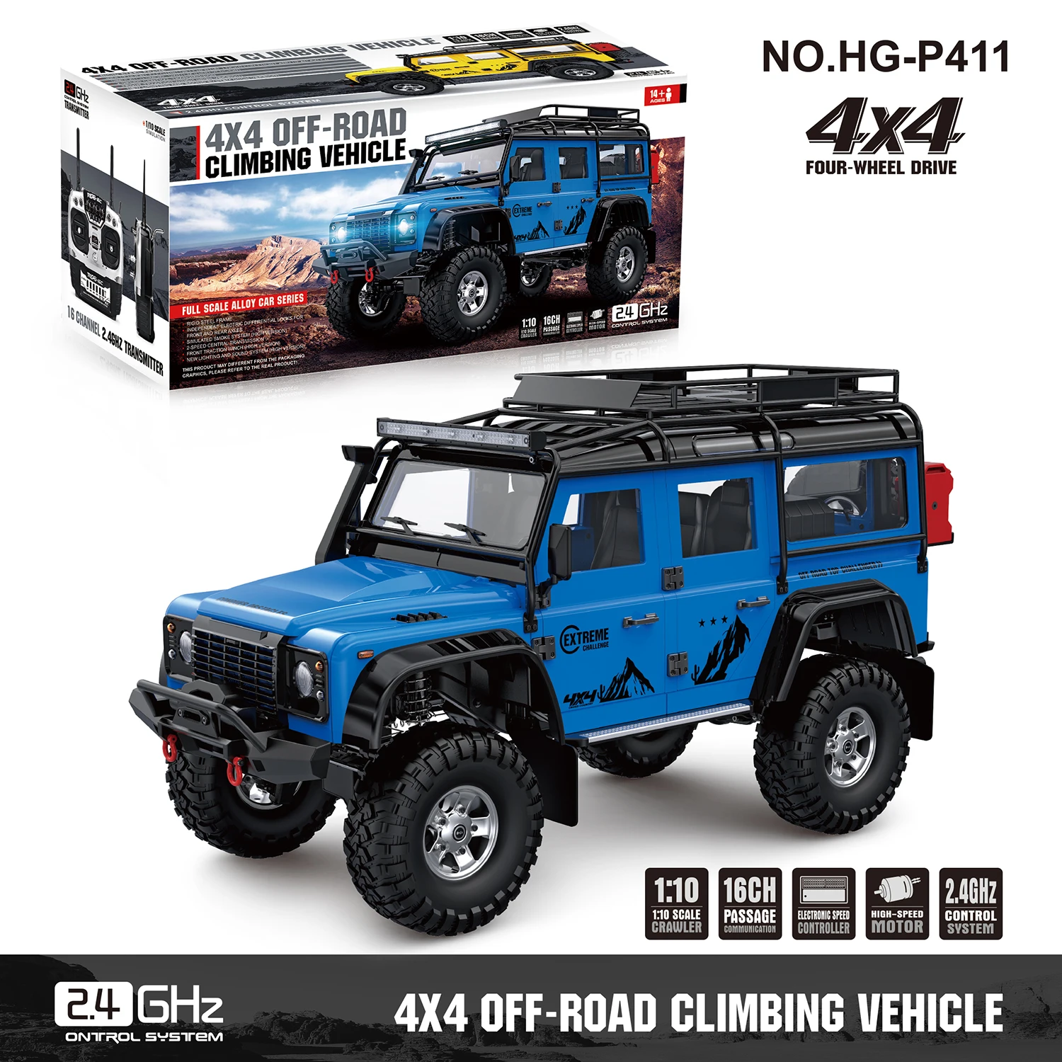 Voiture 4x4 Radiocommandé - Bleue