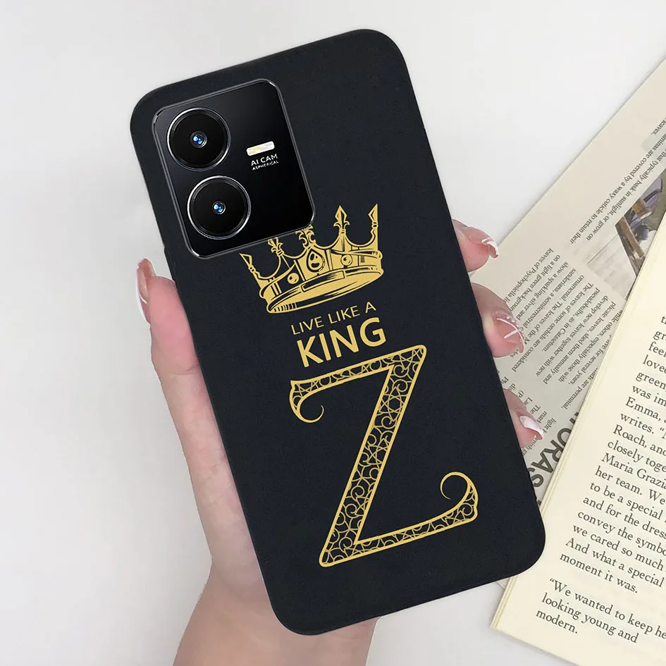 Luxury Fashion Matte Crown Alphabet Pattern Soft Phone Cover