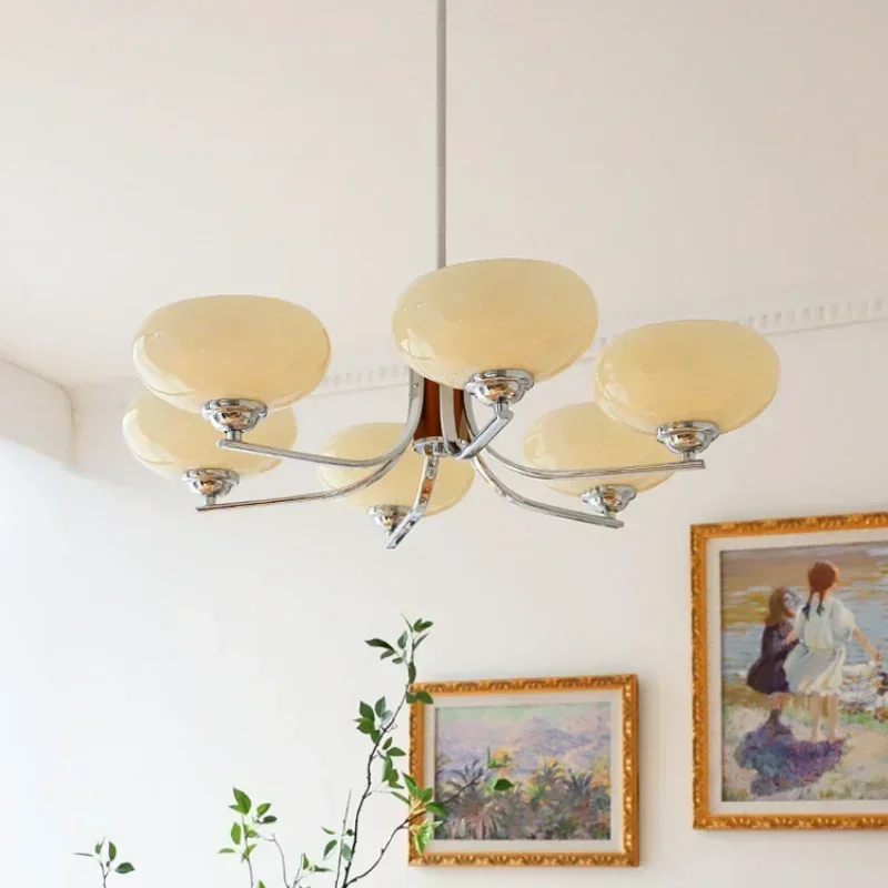 

French medieval vintage Bauhaus living room chandelier retro designer persimmon bedroom restaurant creative lighting fixtures