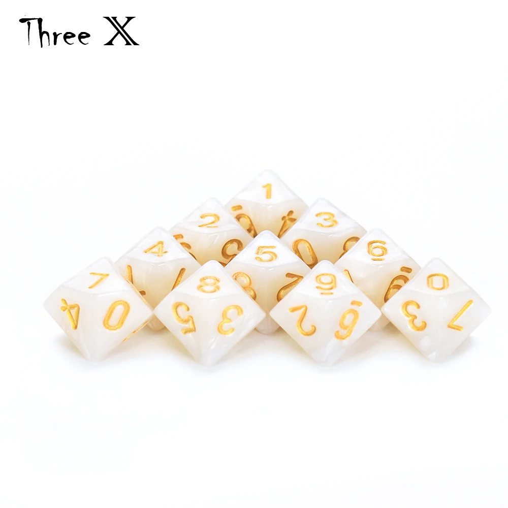 D10 DICE Set 10 d10 10 Sided Polyhedral Plastic Table Top RPG dice set game dice