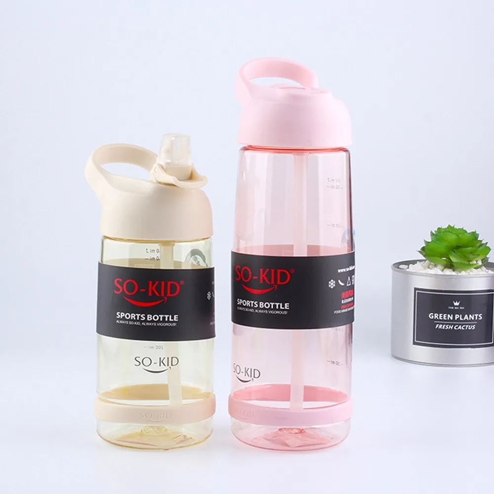 550ml/850ml/1000ml Outdoor Water Bottle with Straw Sports Bottles Eco-friendly with Lid Hiking Camping Plastic For Kid And Adult