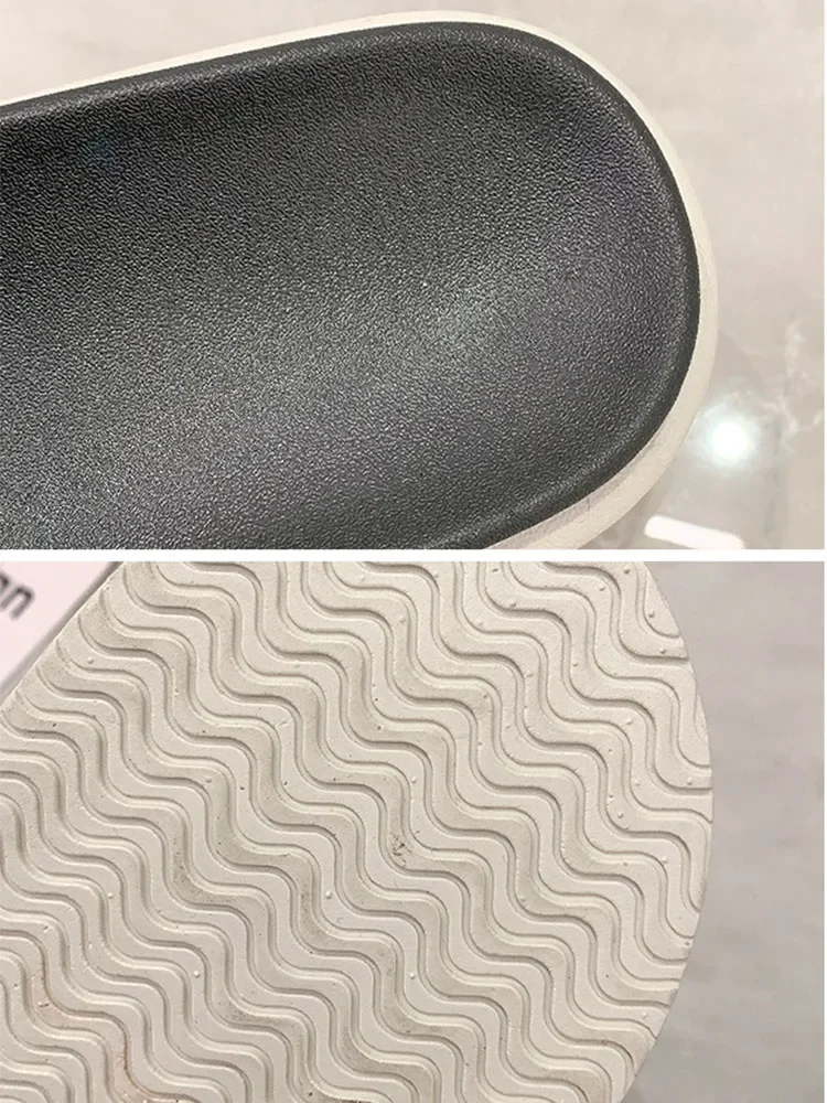 Hollow Out Mesh Colour Blocking Slippers Women Summer Bow Ins Fashion Thick Bottom Outdoor Sandals