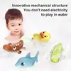 Toddler Bath Toys Cute Cartoon Swimming Clockwork Wagging Tail Rotating Device Beach Bath Tub Wind Up Toy 3