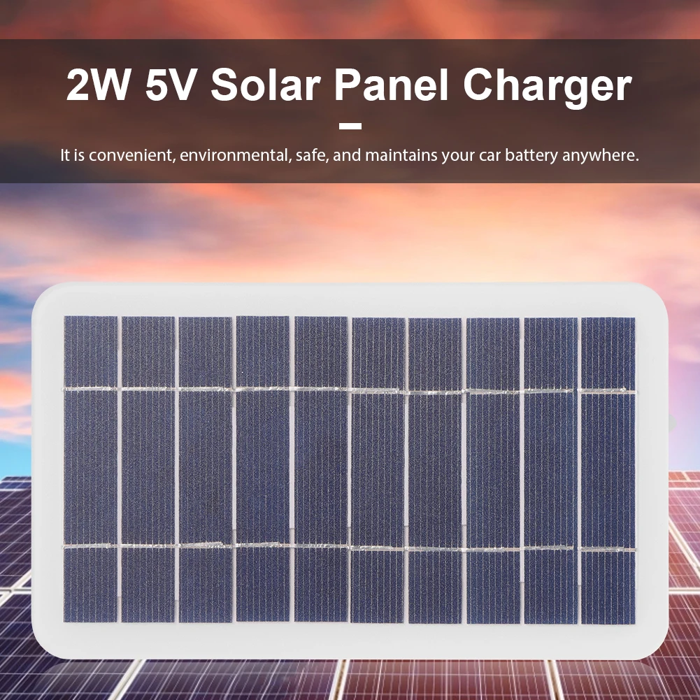 5V 400mA Solar Panel 2W Output USB Outdoor Portable Solar System For Low Power Products Cell Mobile Phone Chargers Electric Fan