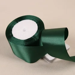 Burgundy Silk Satin Ribbons for Christmas & Wedding Decorations and Gift Wrapping (Dark Green)