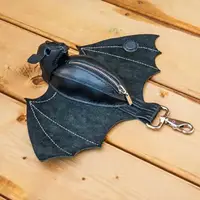 Porte-monnaie en cuir PU, sac gothique chauve-souris, porte-clés, porte-monnaie avec ailes pliables pour le shopping, les voyages, le travail, les événements scolaires, les activités de plein air 4