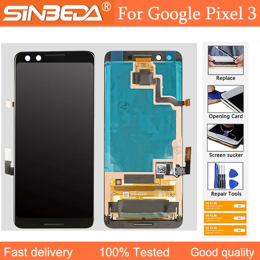 

AAA+++ Tested LCD For Google Pixel 3 LCD Display Touch Digitizer Assembly For Pixel 3 LCD Screen Pixel3 Replacement LCD Screen