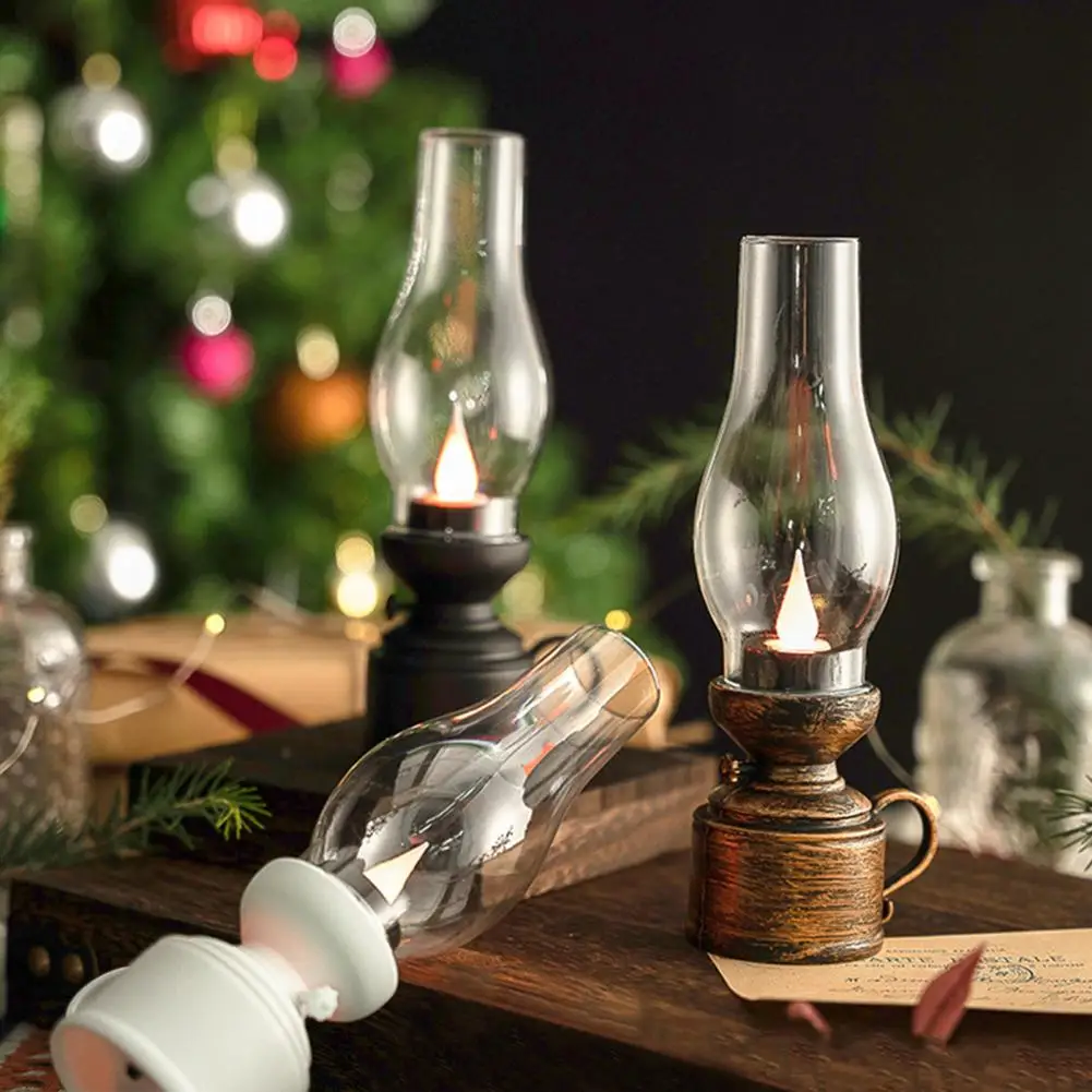 

Practical Electronic Oil Lamp Safe Home Decoration High Brightness 80s Old-fashioned Electronic Oil Lamp