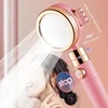 Three-speed Adjustment 360 Degree Rotation  with One Key To Stop Filter Shower Head Water Saving Rainfall Round Spray Nozzle 1