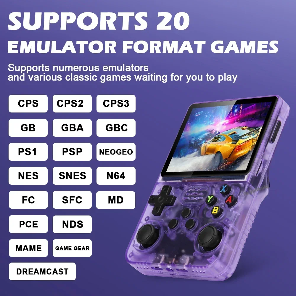 جديد R36S ريترو وحدة تحكم ألعاب فيديو محمولة نظام لينكس 3.5 بوصة IPS شاشة محمولة جيب مشغل فيديو 64 جيجابايت 15000 + ألعاب ريترو