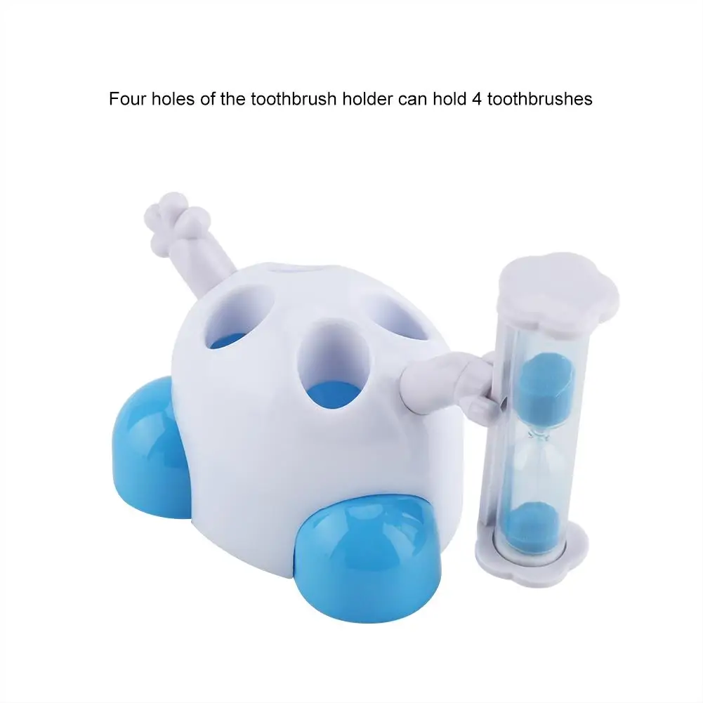 CartoonToothbrushHolderChildrenToothBrushingHourglass3MinutesCountdownTimerBathroomOrganizerHardwareAccessories