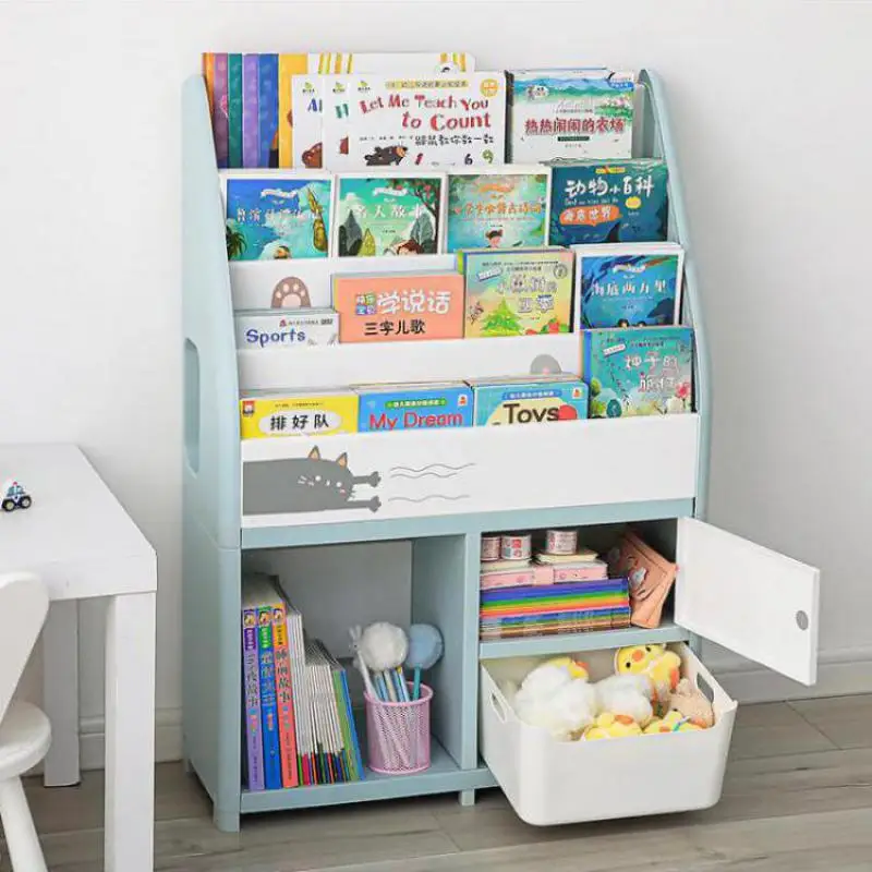 Children's Bookshelf Storage Integrated Baby Toy Picture Book Floor-to-ceiling Bookcase Rack Mobile Cabinet