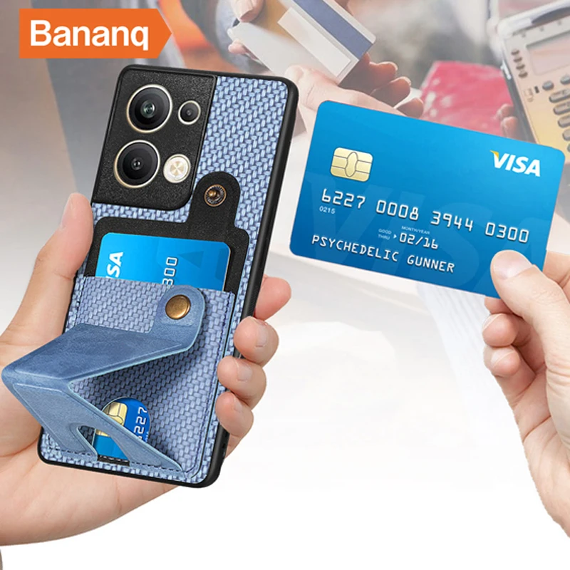 

Bananq Wallet Card Case For OPPO A52 A72 A92 A97 A54 A57 A58 A74 A93 F19 Cover For Realme 10 C30S C33 Reno 9 Pro Plus 8T 4G 8Z
