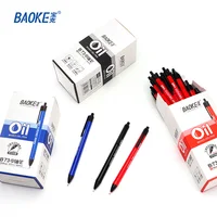 BAOKE B73 Oil Based Gel Pens 0.7mm Writing Triangle Barrel Retractable Ballpoint Pen Black Red Blue Ink Color for Office School 5