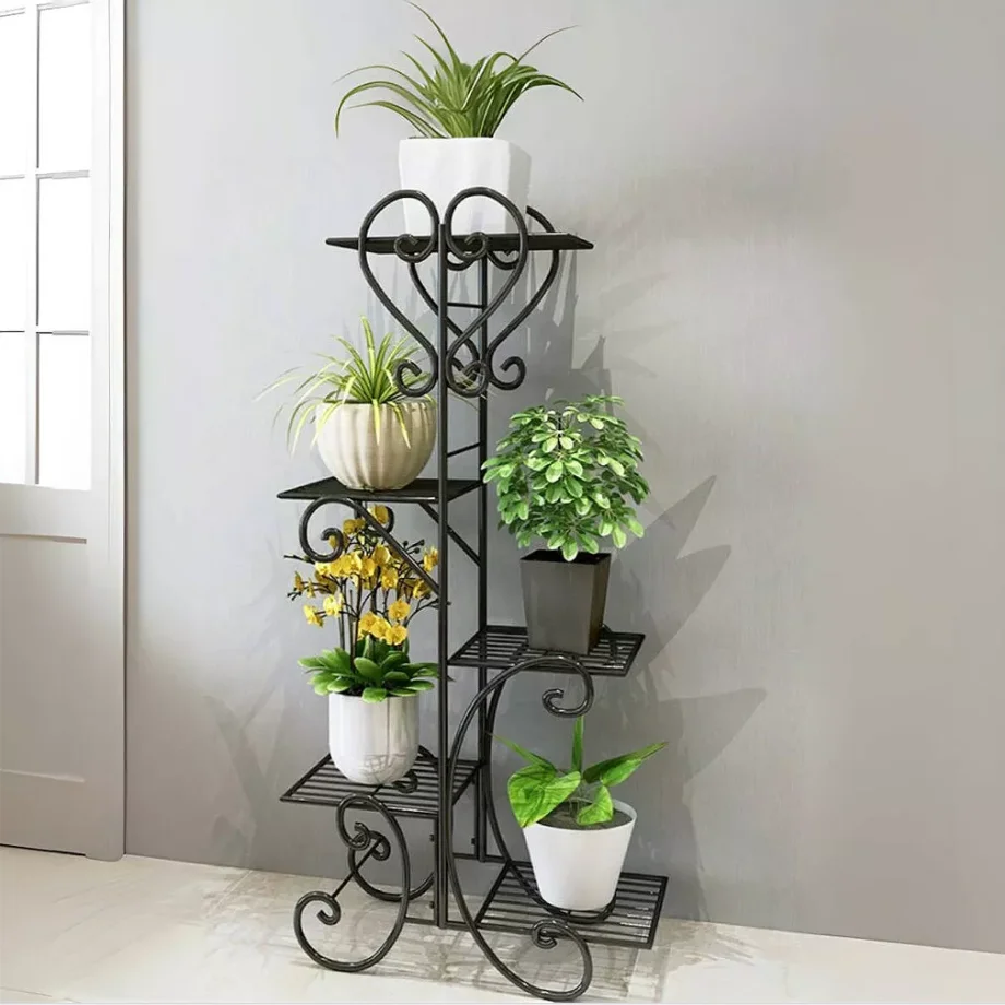 Plant Stand Tall Plant Rack Stand 5 Tiered Metal Plant Shelf Garden Flower Pots Display Holder