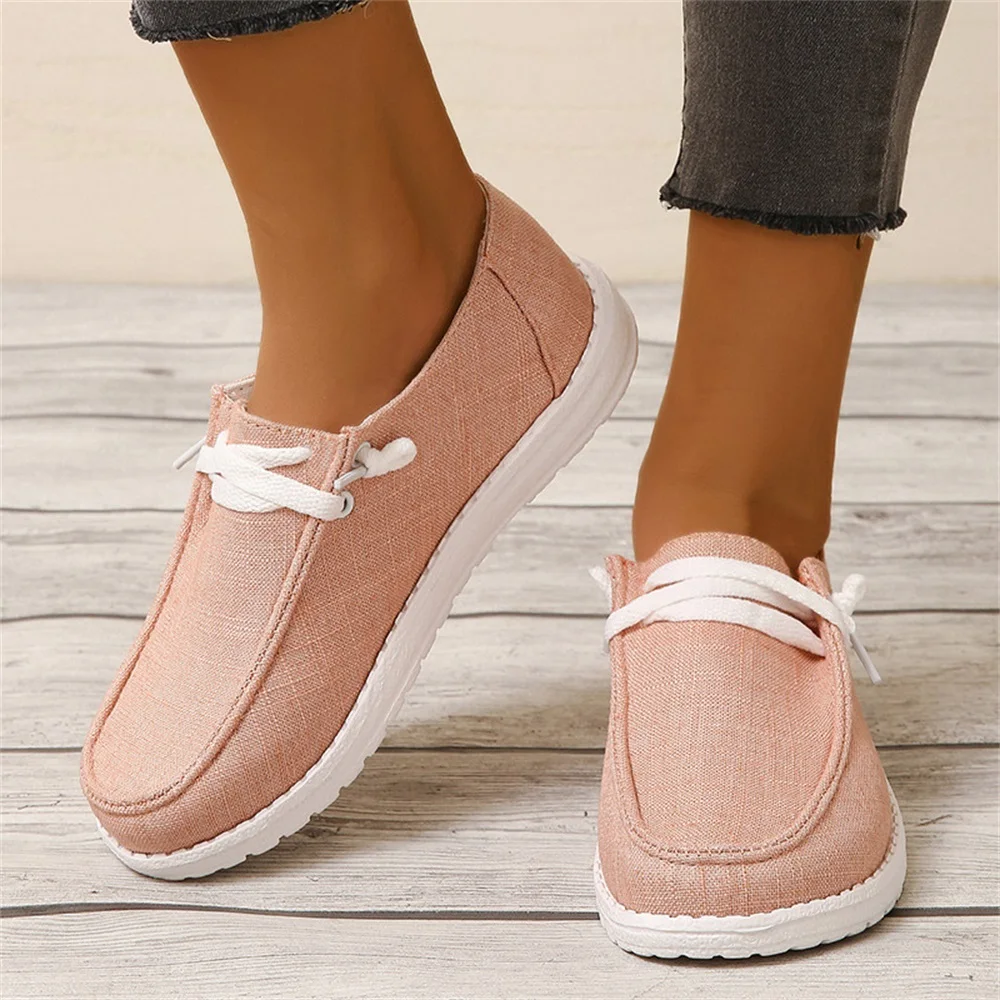 Large-Sized Flats Women 2024 All Season Daily Ladies Breathable Slip On Comfy Loafers 36-43 Outdoor Walking Running Sneakers