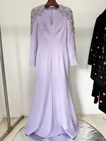 HIGH STREET Newest Fashion 2026 Designer Party Vestido Women's Diamonds Beaded Split Long Maxi Dress - Image 3