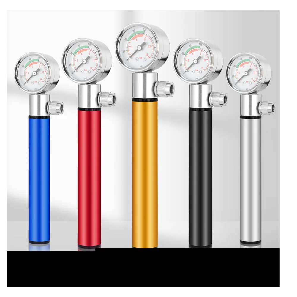 Bicycle with watch, aluminum alloy mini inflator, mountain road bike, basketball portable small quick inflator_voghion.com