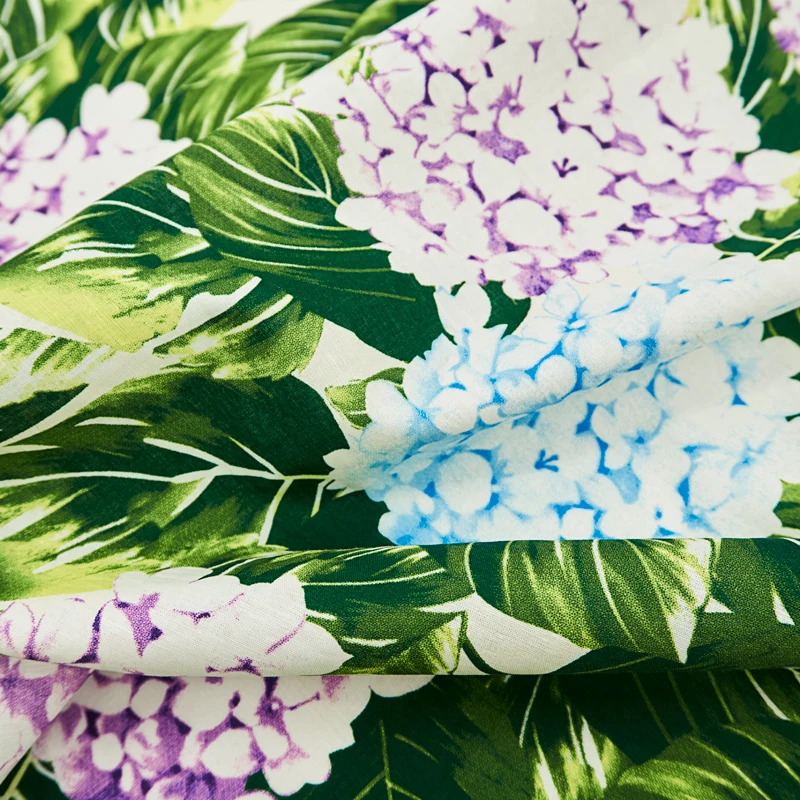 Digital Cotton Linen Fabric for Dress, Hydrangea , Satin Diy - AliExpress 15