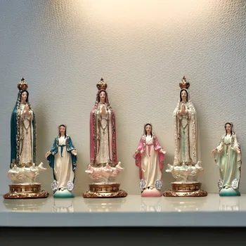 Vilead Resin Our Lady of Fátima Statue – Virgin Mary Catholic Figurine Home Altar Decor (12cm/20cm) 1