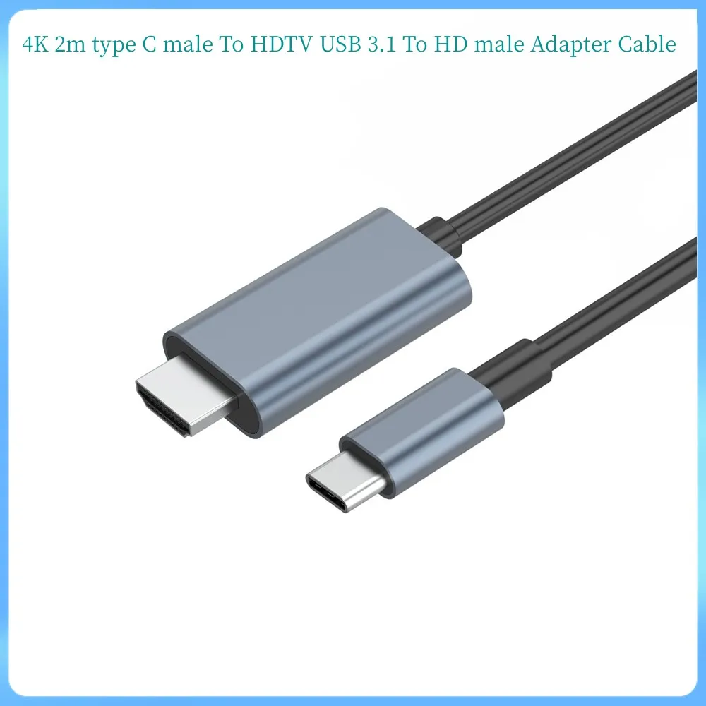 Переходник с USB типа C на hdtv, совместимый с HDMI-кабелем, адаптер 4K, MAC, Samsung, huawei, ПК