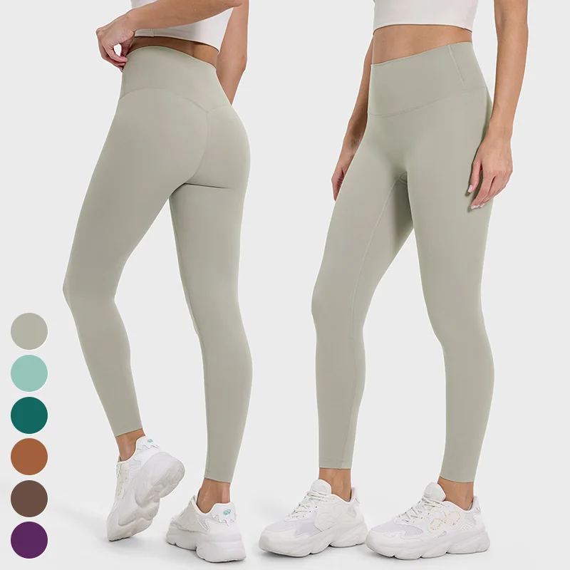 

Женские брюки для йоги с начесом, стильные спортивные Леггинсы с высокой талией и верблюжьим носком, однотонные спортивные трико для спортзала, 25 дюймов