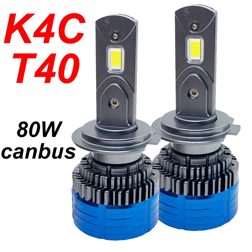 

K4S Original K4C H7 H4 HB3 9005 H1 H11 6000K Led Car Lamps H8 HB4 9006 Led Headlight Fog Light Kit Led Lights for Auto 12V 80W