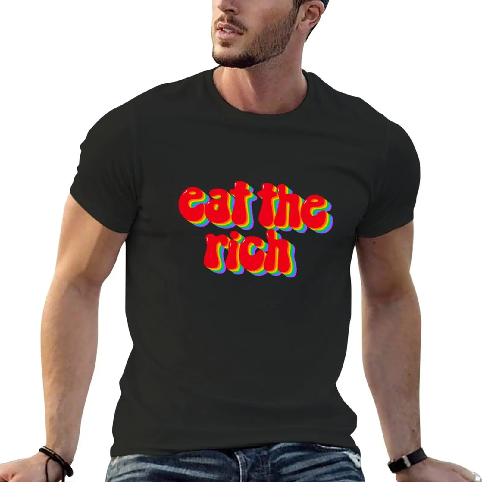 

Eat the Rich Rainbow T-Shirt tees kawaii clothes graphics t shirt mens graphic t-shirts hip hop