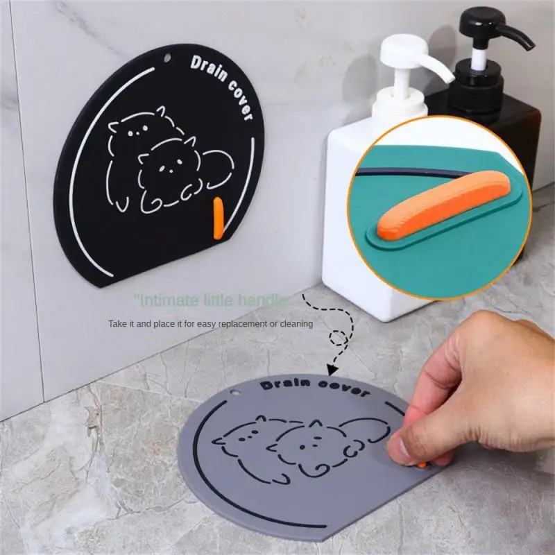 

Bathroom Cute Kitten Hair Filter Screen Plastic Anti-blocking Floor Drain Cover Toilet Drain Pipe Sealing Anti-odor Cover Plug