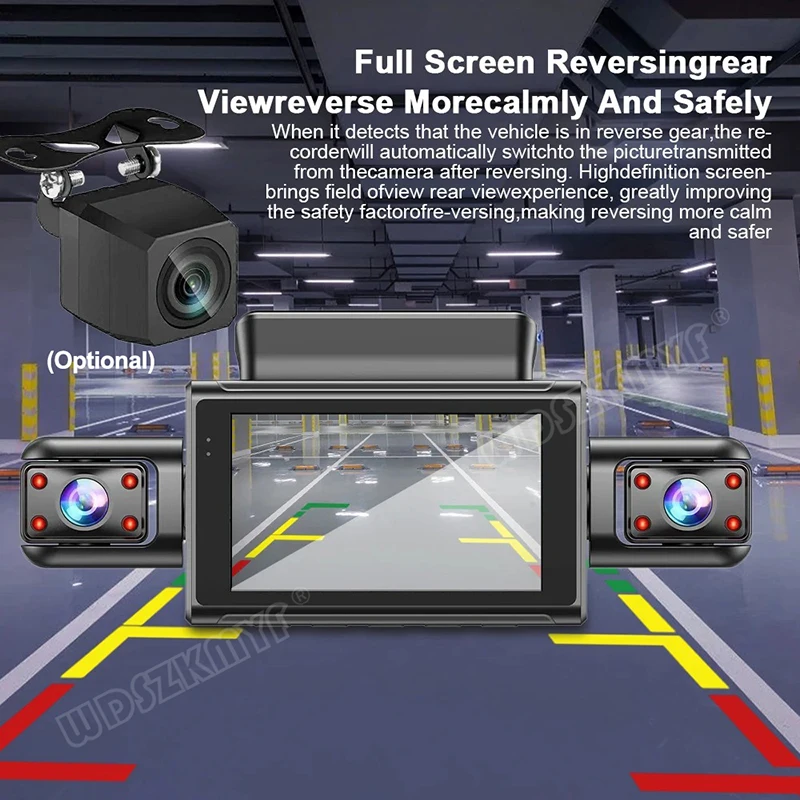 1080P DashCam for Car DVR 3/4Lens Video Recorder Front Right Rear View Night Vision Black Box 24H Parking Monitor Car Assecory