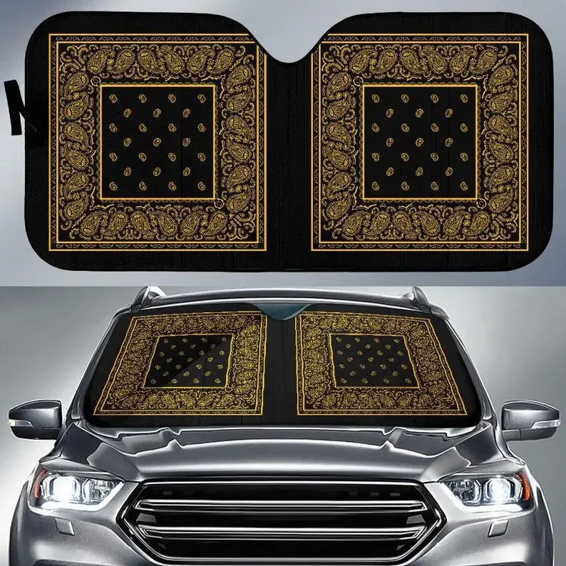 

Sun Visor Glass Car Sunshade Sunshade Ethnic Window Cover Colorful Art Retro Windshield Sunshade Sun Protection