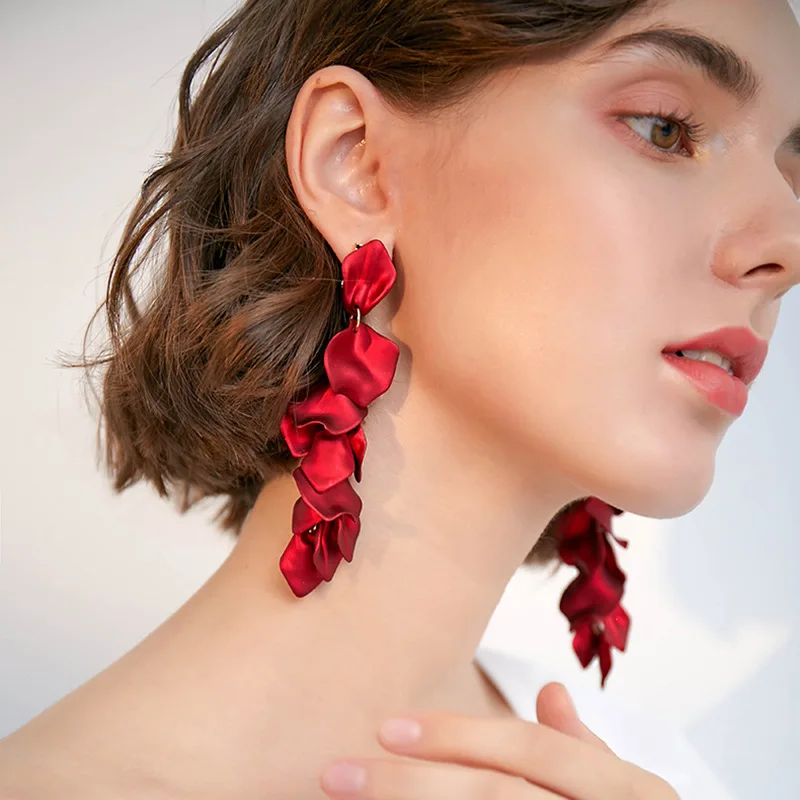 Orecchini A Fiore In Resina Rosa Bohémien – Grandi E Vintage Per Donna
