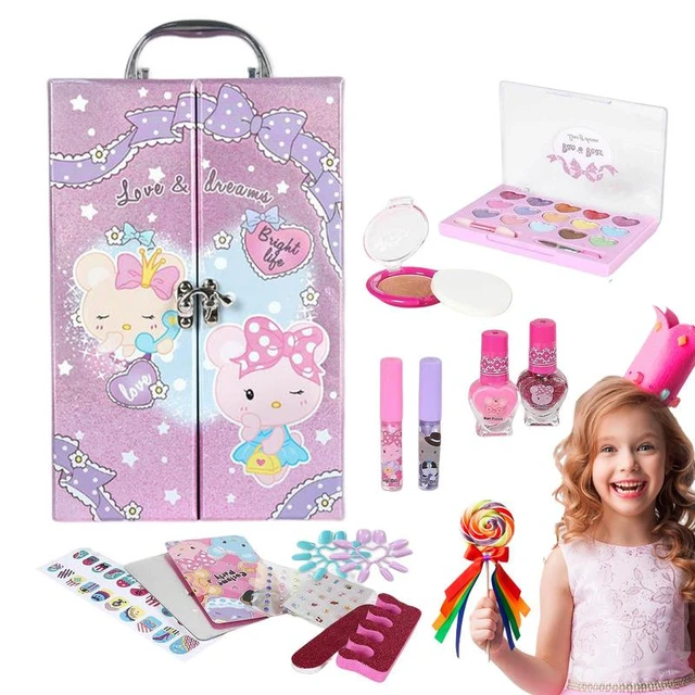 Novo meninas maquiagem jogar brinquedos crianças compõem kit menina real  fingir jogar brinquedos de maquiagem para a criança lavável conjunto de  maquiagem para o jogo da menina - AliExpress