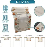 Fall Thanksgiving Pumpkin Maple Leaf Linen Table Runner Holiday Party Decor Farmhouse Kitchen Table Runner Wedding Decorations 6