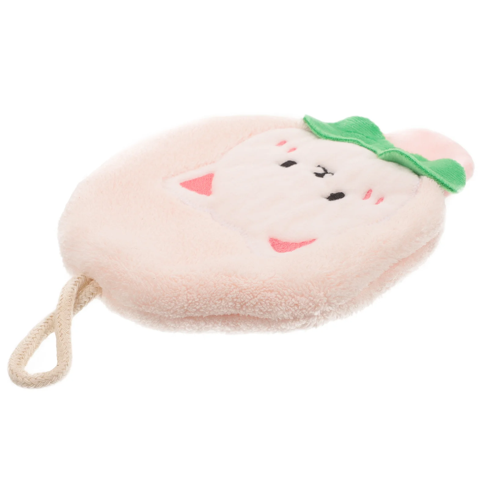 

Cartoon Peach Hand Towel Water-absorbent Hanging Handkerchief Coral Fleece Hand Towel