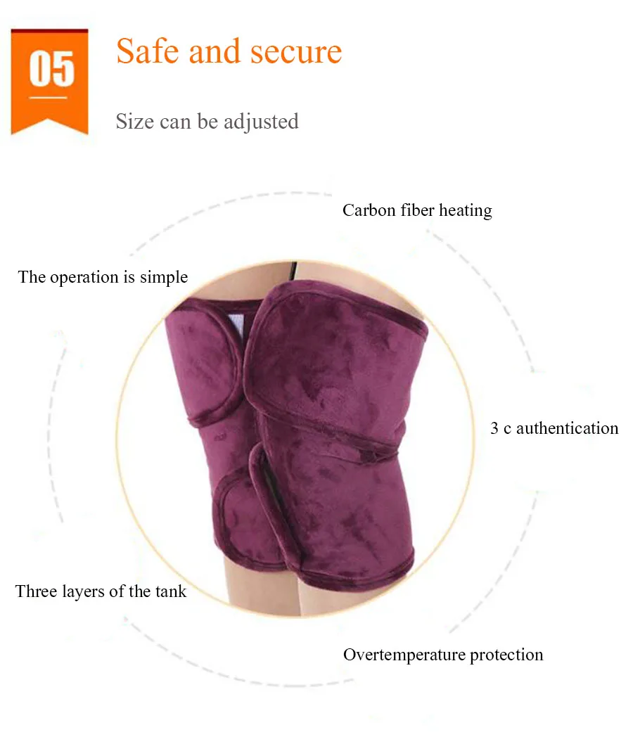 Electric heating knee warm warm old product heating hot compress hip knee pad knee bone treasure moxibustion fields