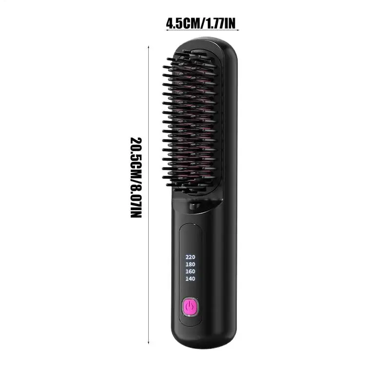 Cordless Hair Straightener Portable Straightening Comb 4 Levels Adjustable Rechargeable Fast Heating Straightener for Home