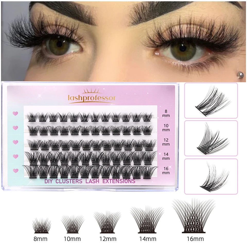 

Lashprofessor DIY Cluster Lash Extensions Mix Individual Russian Mink Cluster Heat Bonded Premade Fans Segmented Eyelash Bundles