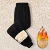 Kids Autumn/Winter Warm Solid Color Sports Long Pants Fleece-Lined Casual Trousers Mid to Large Child Fleece Pants 2