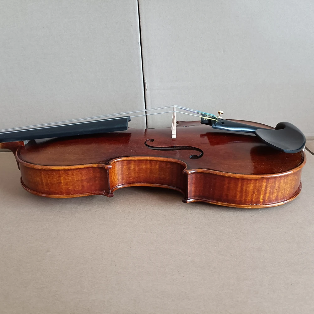 middle-level High quality handmade violin 4/4 handmade solid wood natural striped maple violin Brown stringed instrument shippin