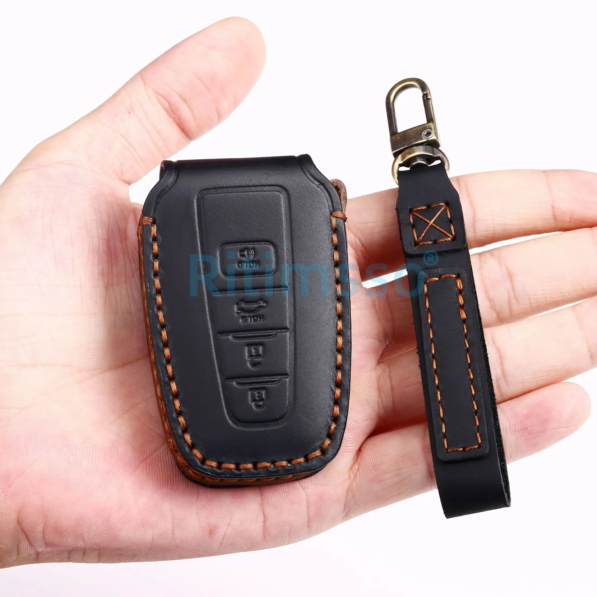 Handmade Leather Car Key Case Cover For Toyota Prius Camry Corolla C-HR CHR RAV4 Prado Accessories Keychain Covers key case key case cover car key shell remote control case cover