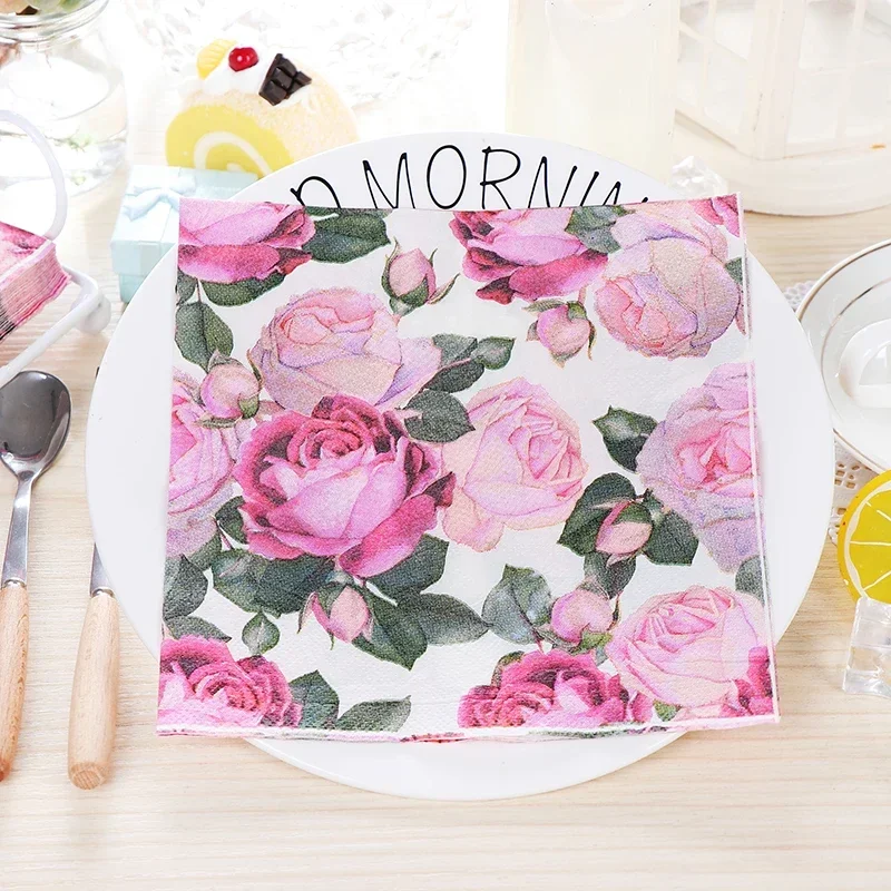 20pcs/pac 33*33cm Food-grade Colorful Printing Napkin Paper Facial Tissue Paper Wedding Placemats for Party Decoration