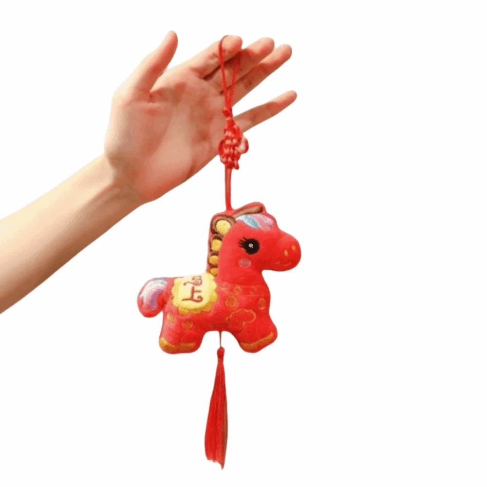 Zodiac Year Of The Horse Pendant Traditional Red Spring Festival Tassel Pendant Best Wishes Good Fortune