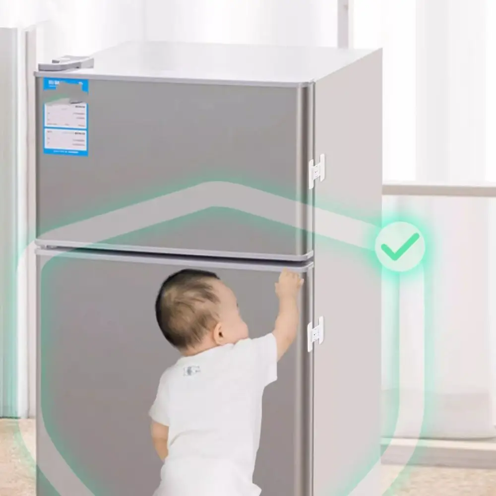 White ABS Safety Lock for Refrigerator Doors