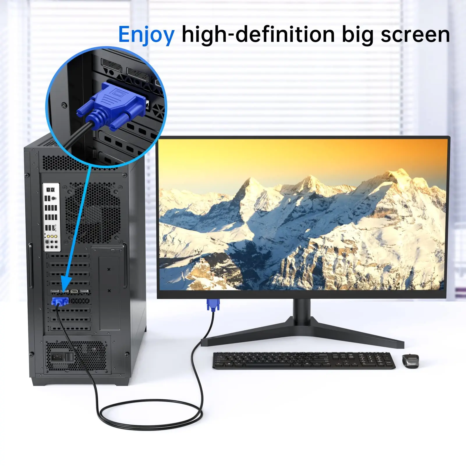 PC Ʈ TV Ϳ VGA-VGA ̺, VGA-VGA  ̺, 1080P Ǯ HD - ڵ HD15, 6 Ʈ