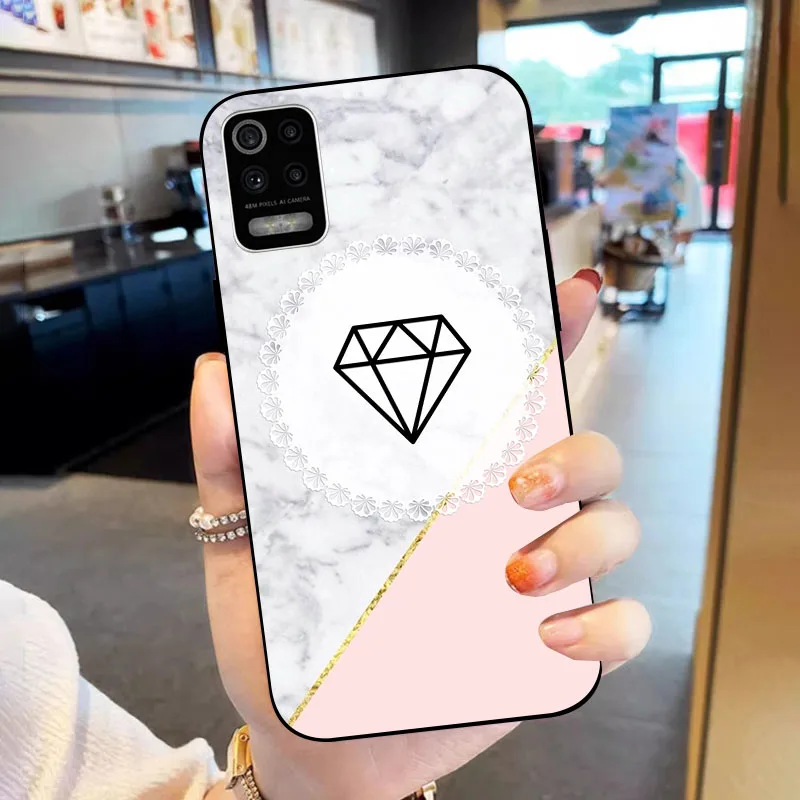 Elegant Black Silicone TPU Phone Case with Fashion Flower Design